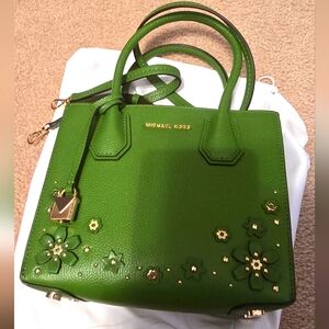 MICHAEL KORS Floral Leather Handle Bag